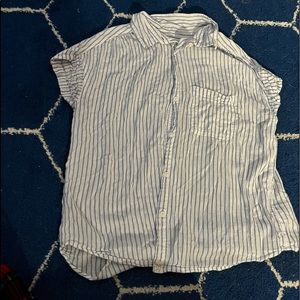 American eagle blue striped button up